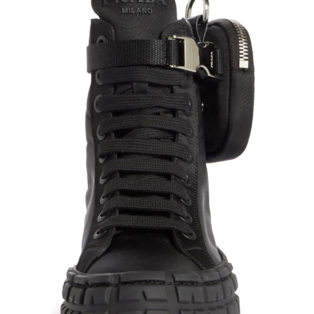 NWT Prada Wheel High Top Sneaker Size 37.5 - Picture 3 of 9